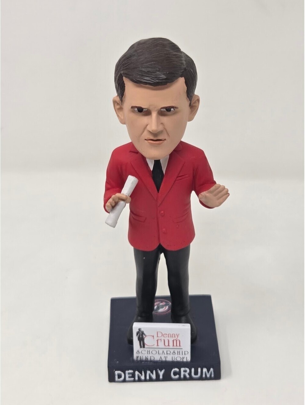 Denny Crum Louisville Cardinals 2024 BDA Sports Bobblehead Red Jacket NCAA